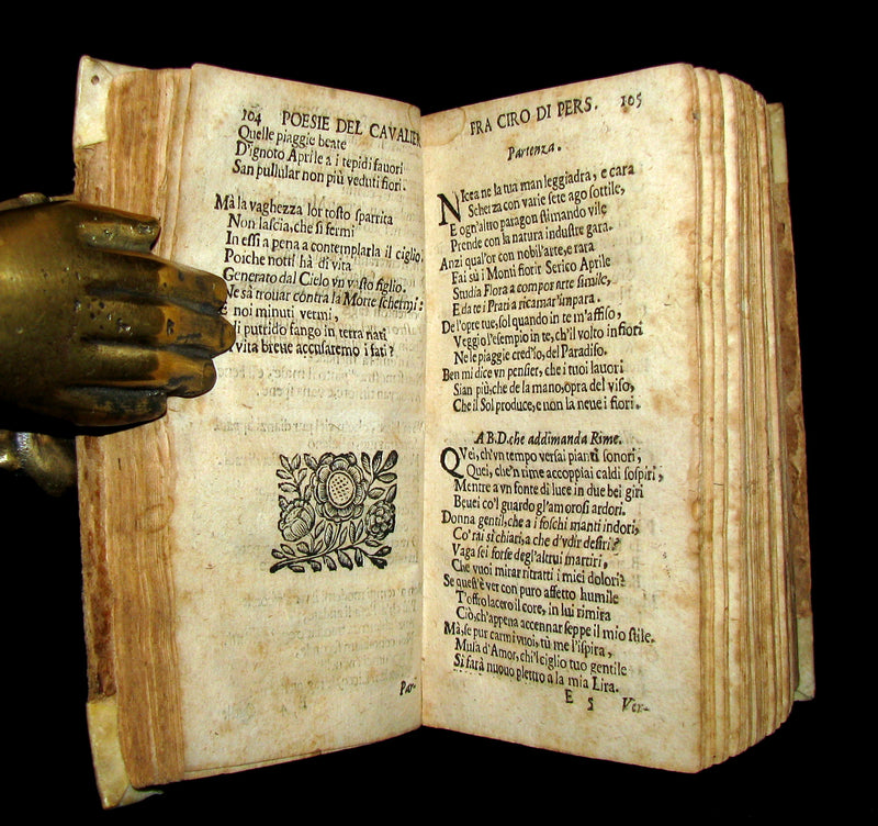 1677 Scarce Italian Book - POESIE del cavalier Fra CIRO DI PERS and Gabriel Maria Meloncelli