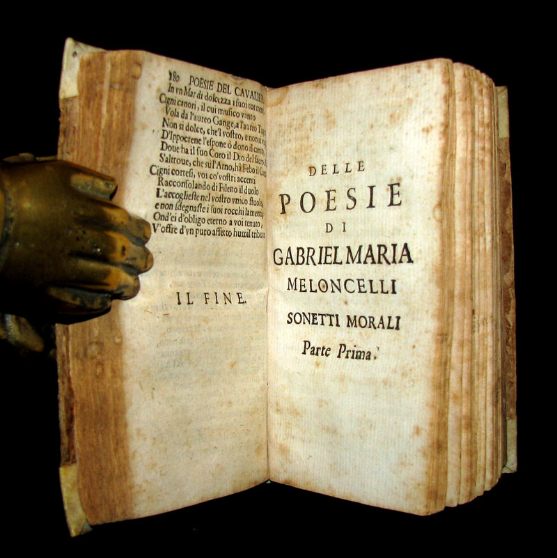 1677 Scarce Italian Book - POESIE del cavalier Fra CIRO DI PERS and Gabriel Maria Meloncelli