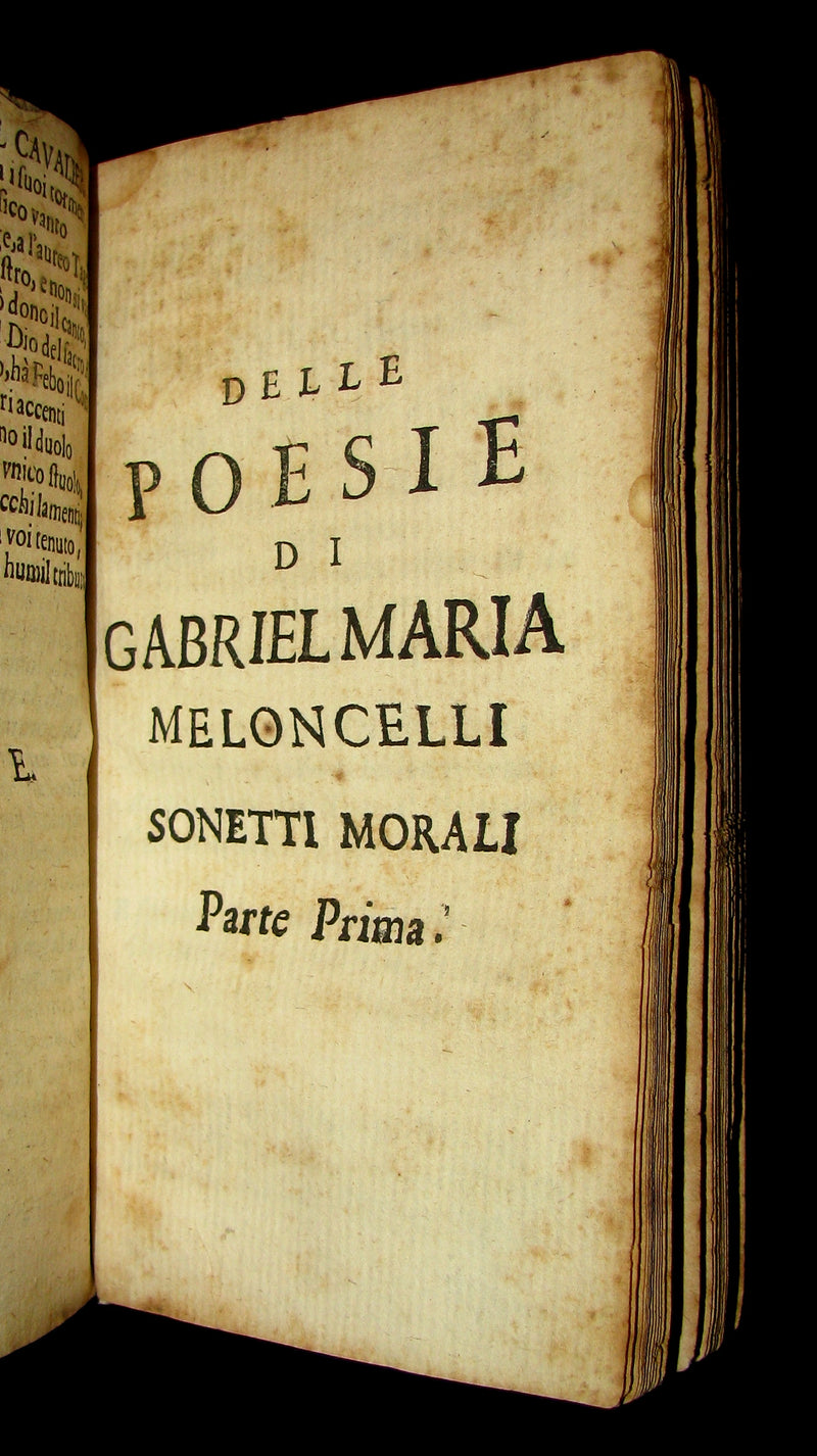 1677 Scarce Italian Book - POESIE del cavalier Fra CIRO DI PERS and Gabriel Maria Meloncelli