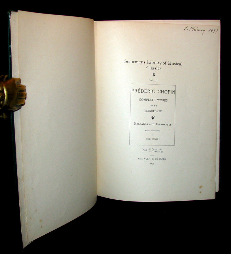 1894 Rare Victorian edition of Frederic CHOPIN Ballades & Impromptus  - Music scores