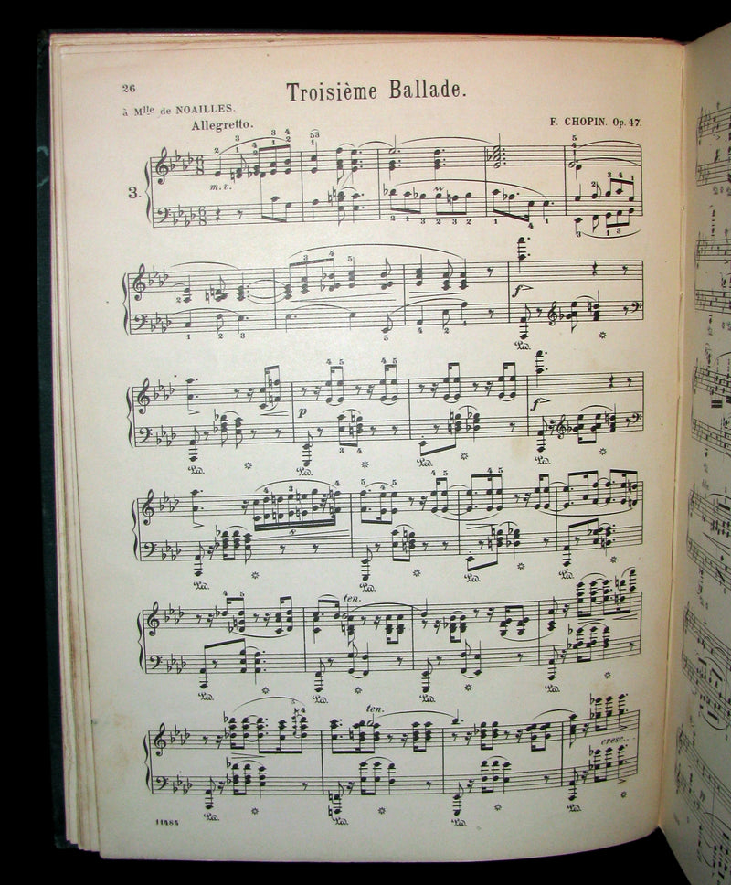 1894 Rare Victorian edition of Frederic CHOPIN Ballades & Impromptus  - Music scores