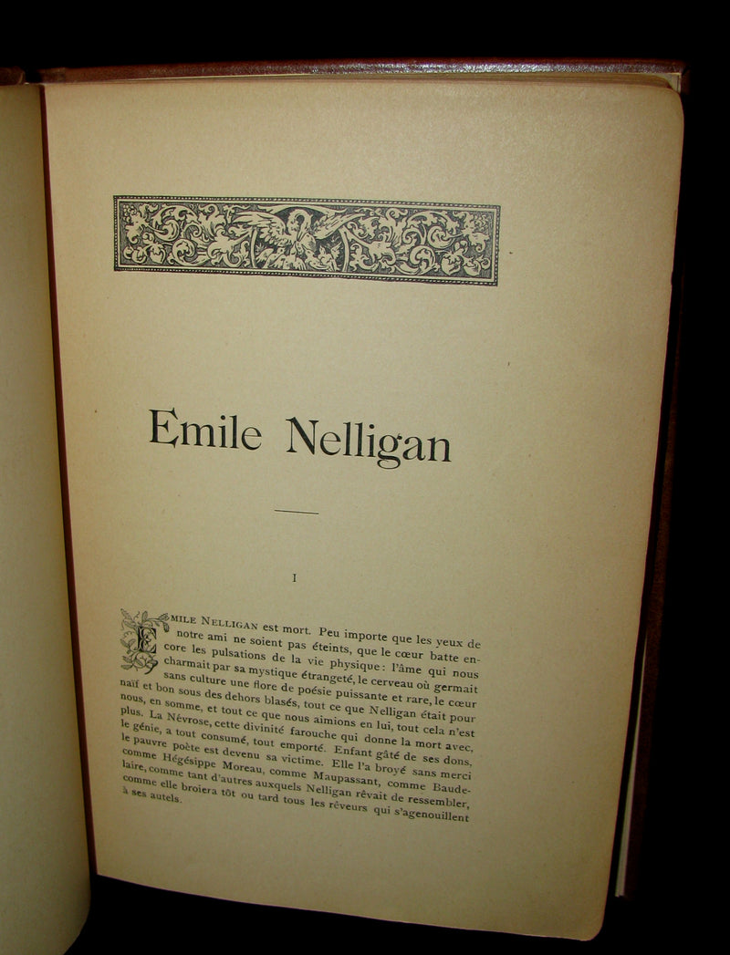 1903 Scarce French Book - Émile NELLIGAN et son Oeuvre (DANTIN, Louis) FIRST EDITION