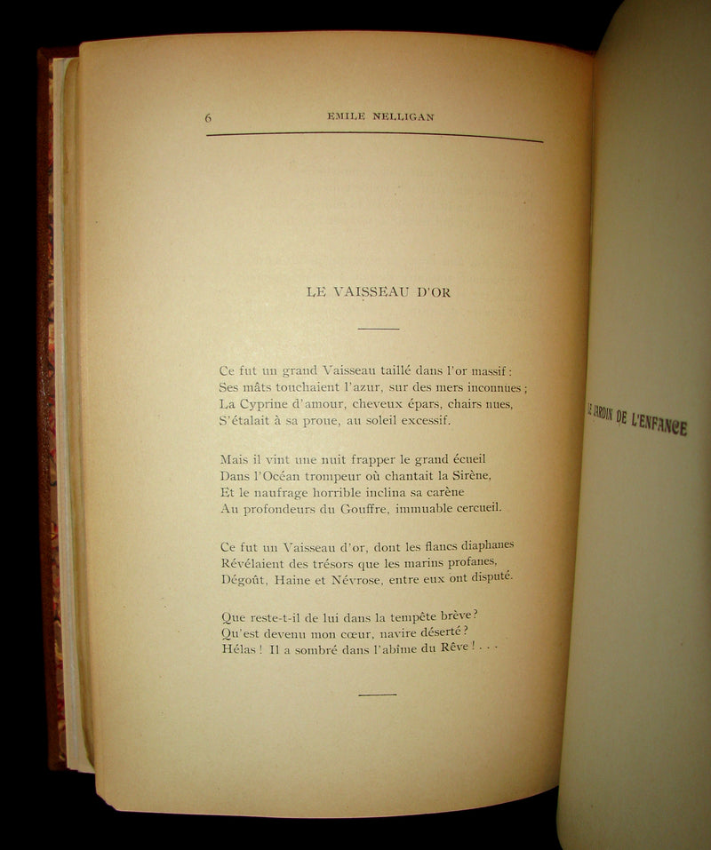 1903 Scarce French Book - Émile NELLIGAN et son Oeuvre (DANTIN, Louis) FIRST EDITION