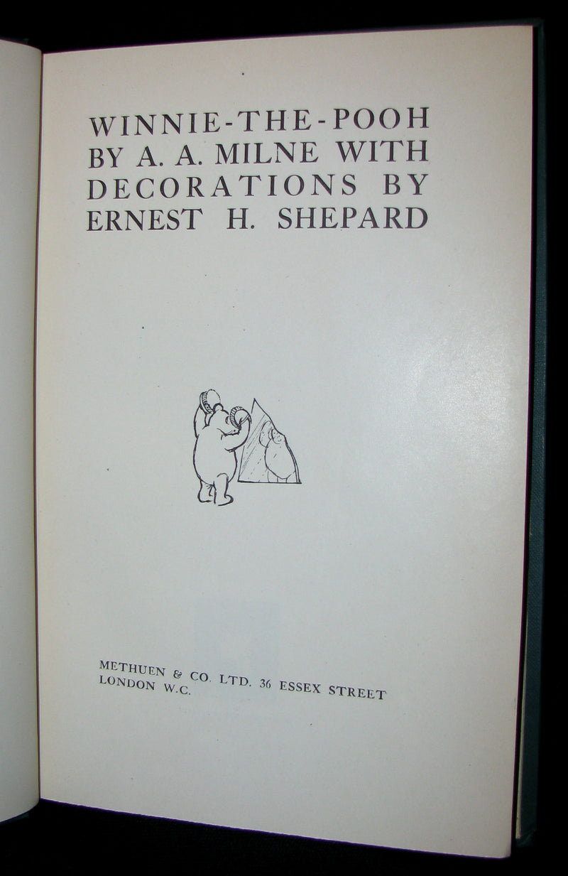 1926  First UK Edition - A. A. Milne & Ernest H. Shepard -  WINNIE-THE-POOH