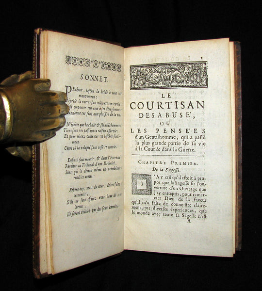 1688 Rare French Book - The desabused courtier, or the Thoughts of a Gentleman who has spent most of his life at Court & in War.