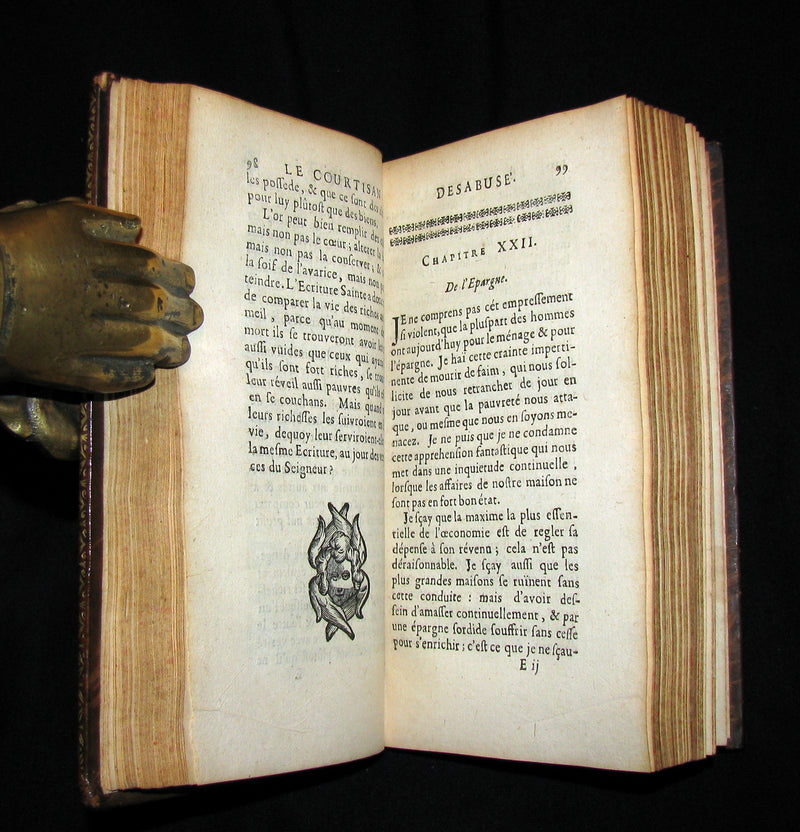 1688 Rare French Book - The desabused courtier, or the Thoughts of a Gentleman who has spent most of his life at Court & in War.