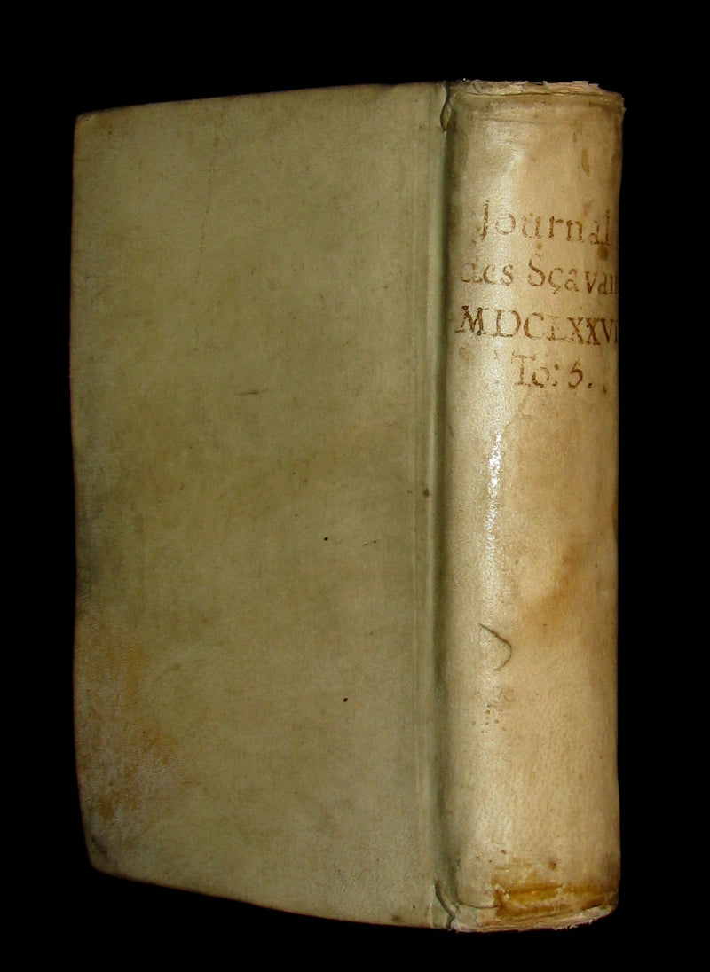 1683 Rare French Book - Scientists' Journal for year 1677 - Astronomy Sunspot, Snake Stones, 3 suns in Paris sky, etc.