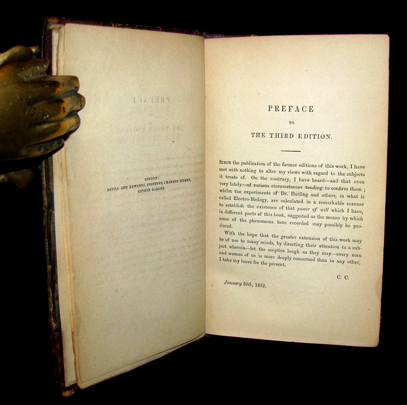 1852 Rare Victorian Book- Ghosts and Ghost Seers or The Night Side of Nature. Poltergeist.