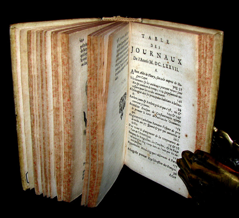 1683 Rare French Book - Scientists' Journal for year 1677 - Astronomy Sunspot, Snake Stones, 3 suns in Paris sky, etc.