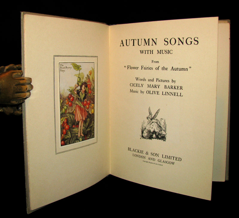 1927 First Edition - Cicely Mary Barker - Autumn Songs with Music from "Flower Fairies of the Autumn"