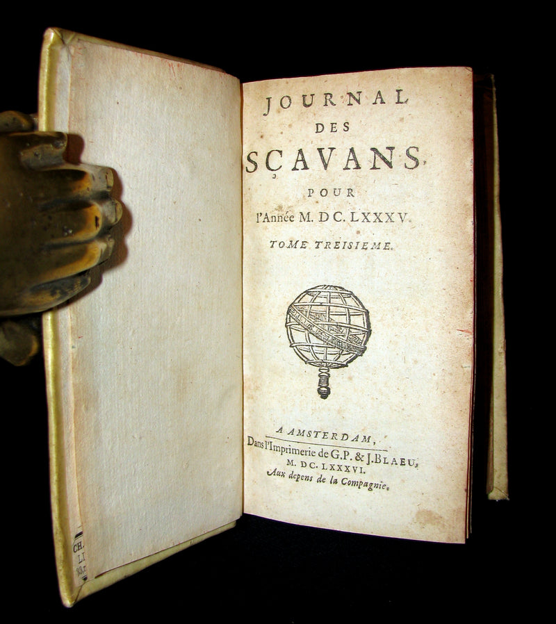 1686 Rare French Book - Scientists' Journal for year 1685 - lunar eclipse & various subjects