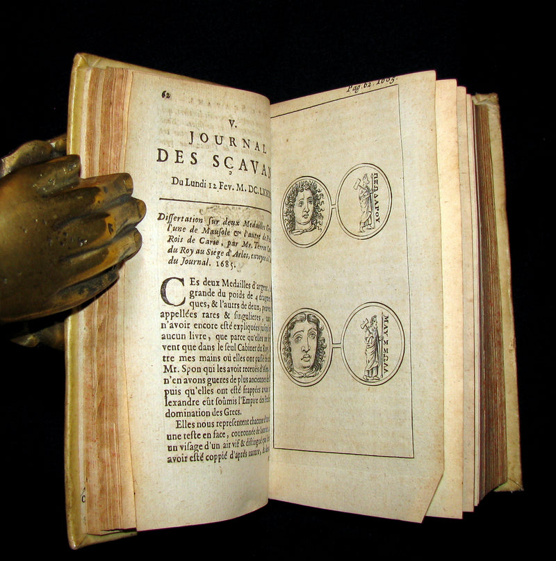 1686 Rare French Book - Scientists' Journal for year 1685 - lunar eclipse & various subjects