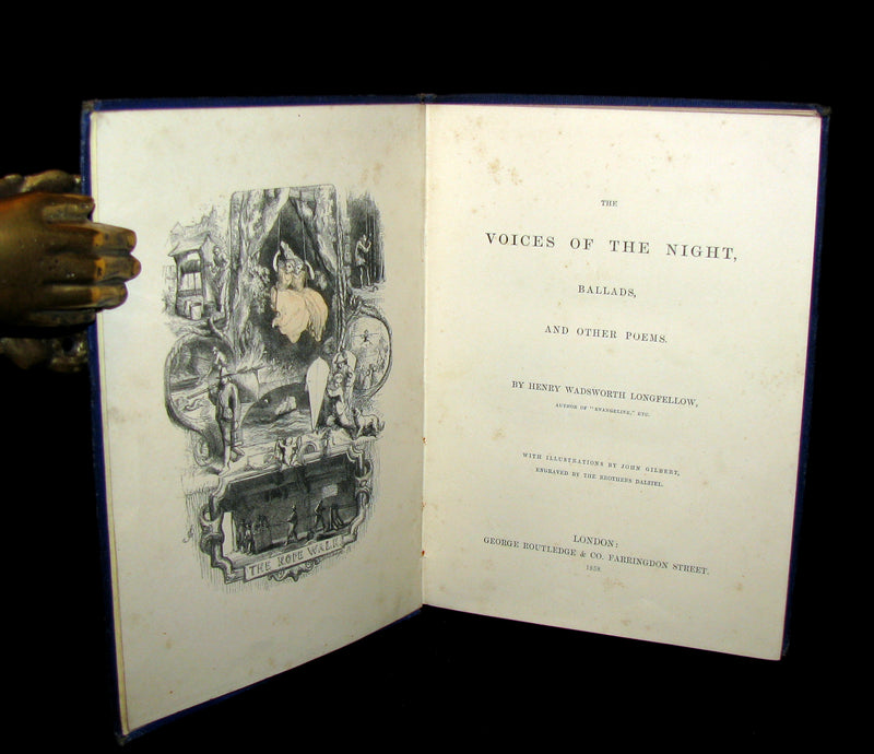 1858 Rare Victorian Book - Voices Of the Night by Henry Wadsworth Longfellow