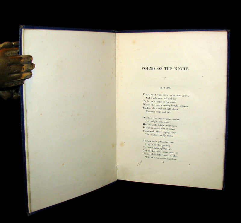 1858 Rare Victorian Book - Voices Of the Night by Henry Wadsworth Longfellow