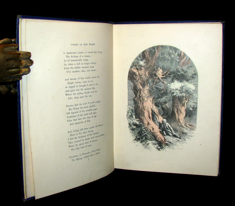 1858 Rare Victorian Book - Voices Of the Night by Henry Wadsworth Longfellow