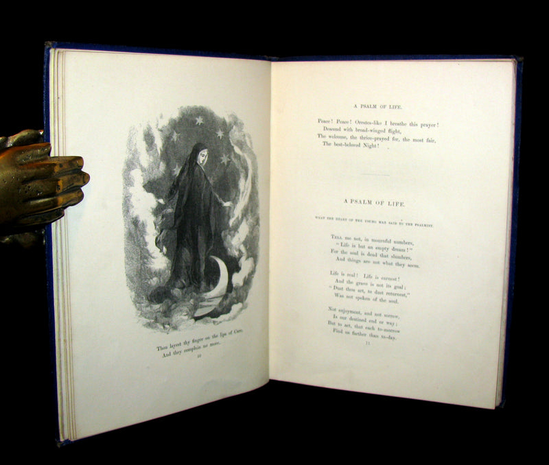 1858 Rare Victorian Book - Voices Of the Night by Henry Wadsworth Longfellow