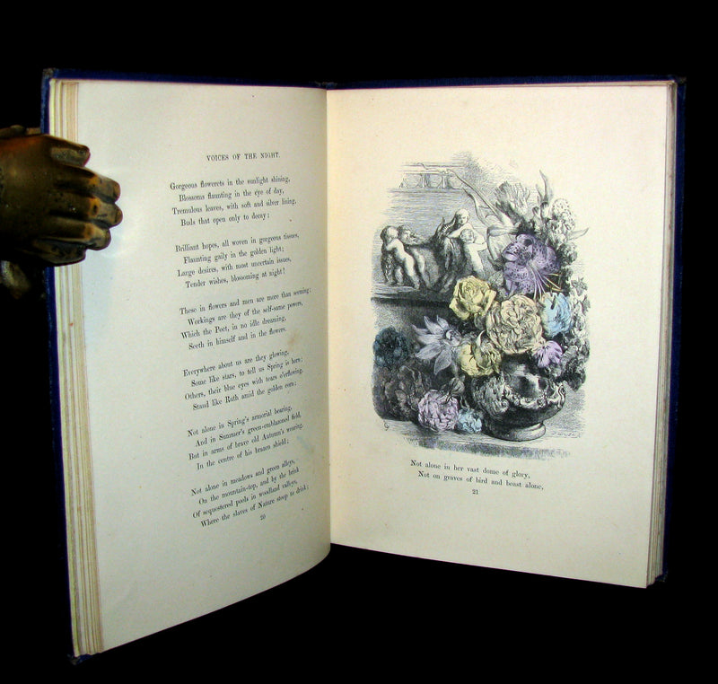 1858 Rare Victorian Book - Voices Of the Night by Henry Wadsworth Longfellow