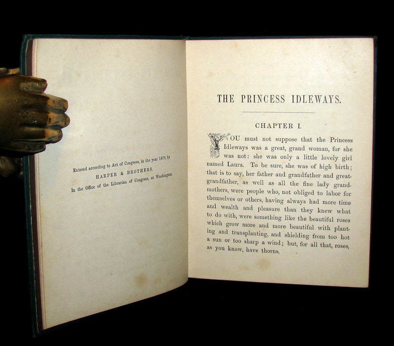 1880 Rare Victorian Book ~ The Princess Idleways a Fairy Story by Mrs. W. J. Hays. Illustrated.