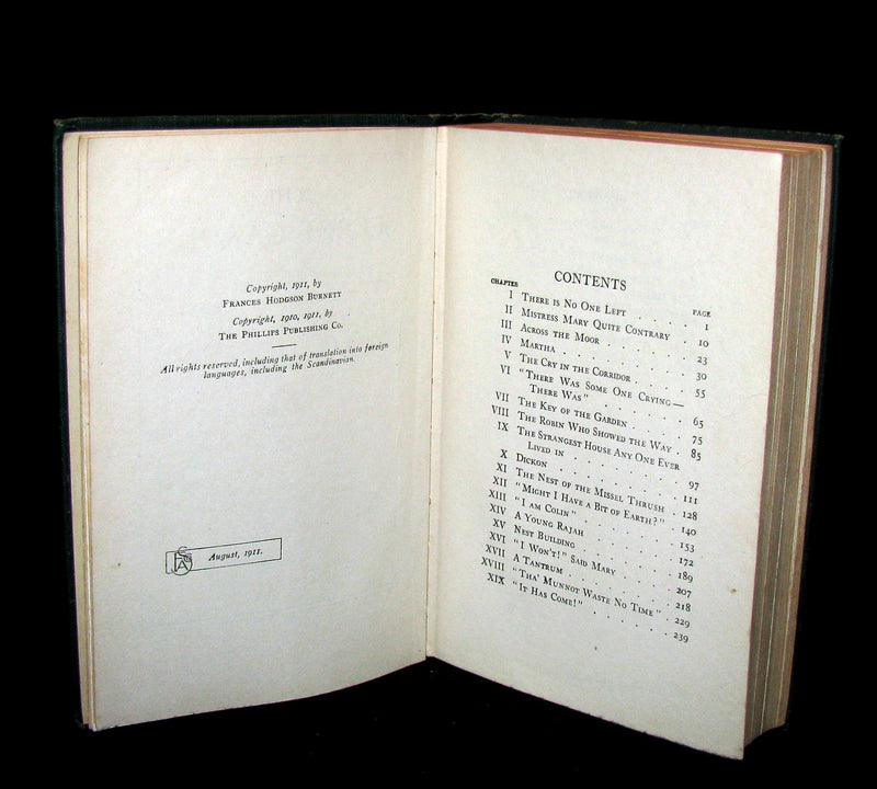 1911 Rare Book - The Secret Garden by Frances Hodgson Burnett. Second Edition.