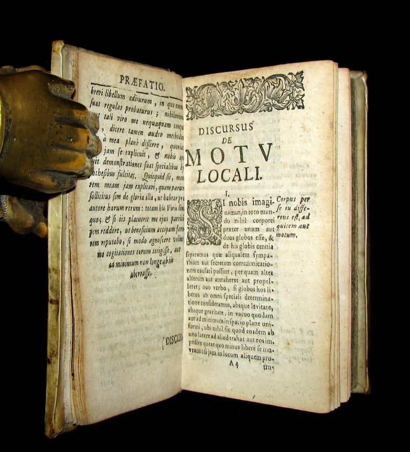 1721 Scarce Latin Vellum Book - OPERA MATHEMATICA by Ignace-Gaston Pardies Illustrated