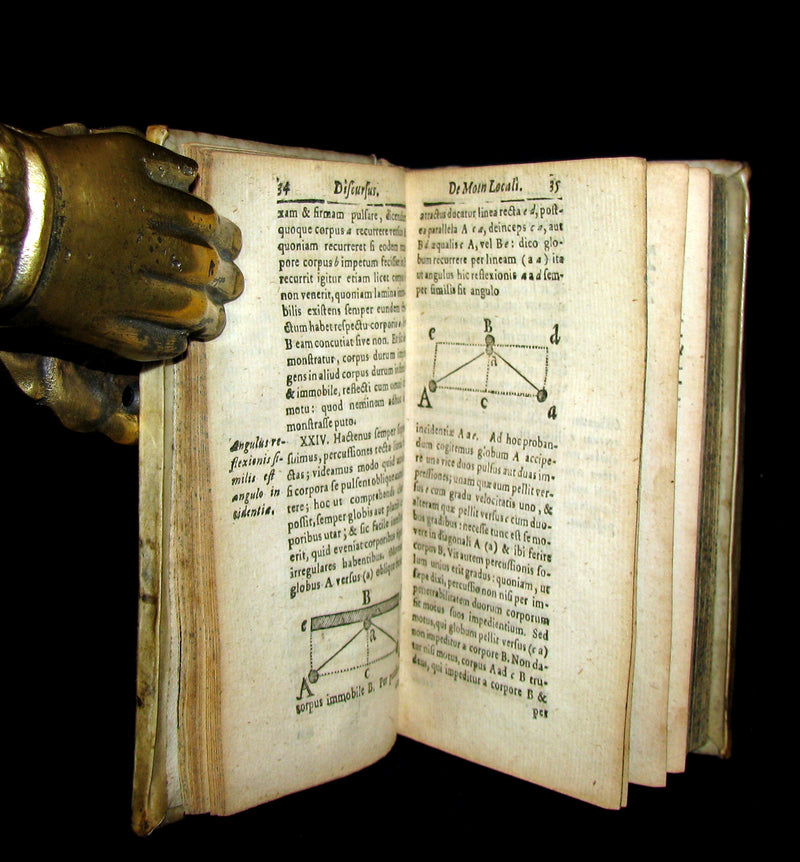1721 Scarce Latin Vellum Book - OPERA MATHEMATICA by Ignace-Gaston Pardies Illustrated
