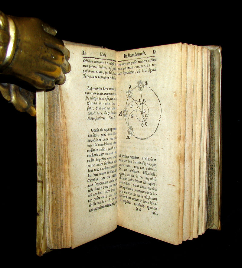 1721 Scarce Latin Vellum Book - OPERA MATHEMATICA by Ignace-Gaston Pardies Illustrated