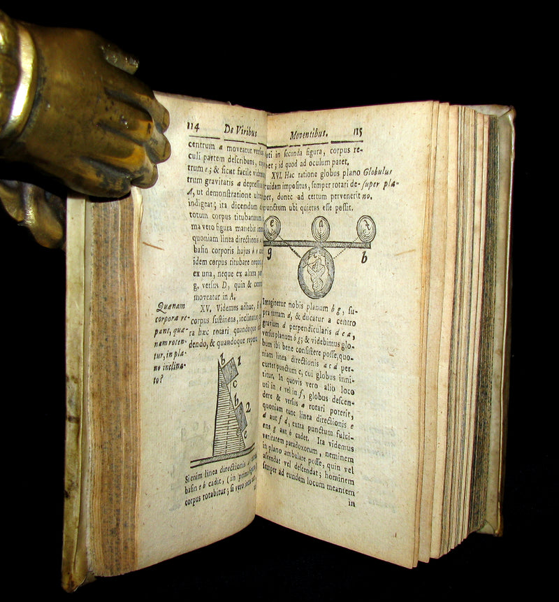 1721 Scarce Latin Vellum Book - OPERA MATHEMATICA by Ignace-Gaston Pardies Illustrated