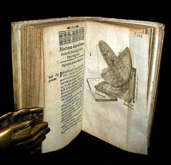 1721 Scarce Latin Vellum Book - OPERA MATHEMATICA by Ignace-Gaston Pardies Illustrated
