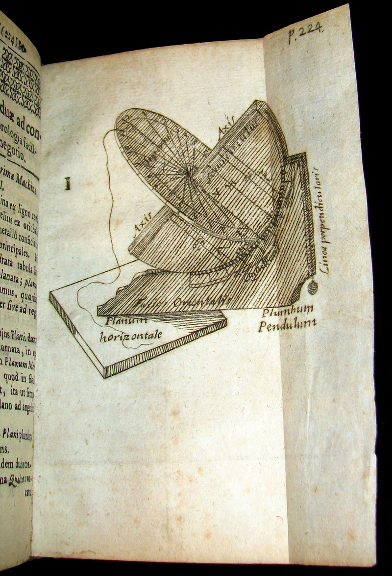 1721 Scarce Latin Vellum Book - OPERA MATHEMATICA by Ignace-Gaston Pardies Illustrated