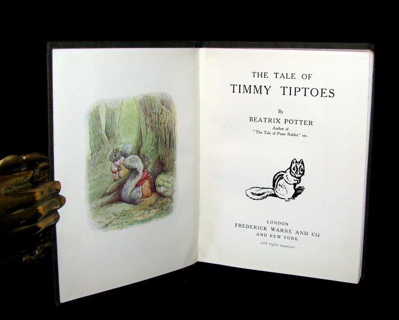 1911 Rare Early American Edition - Beatrix Potter  - THE TALE OF TIMMY TIPTOES