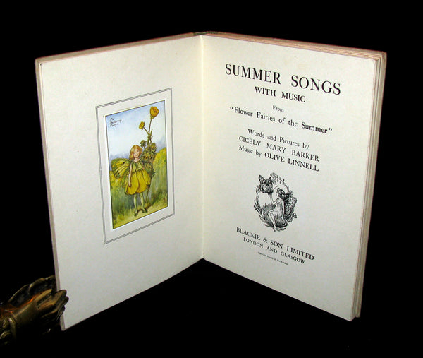 1927 First Edition - Cicely Mary Barker - Summer Songs with Music from "Flower Fairies of the Summer"