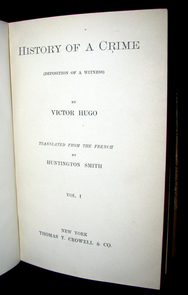 1888 Rare Victorian Book set - Victor Hugo Works - Notre-Dame, Les Miserables, etc.