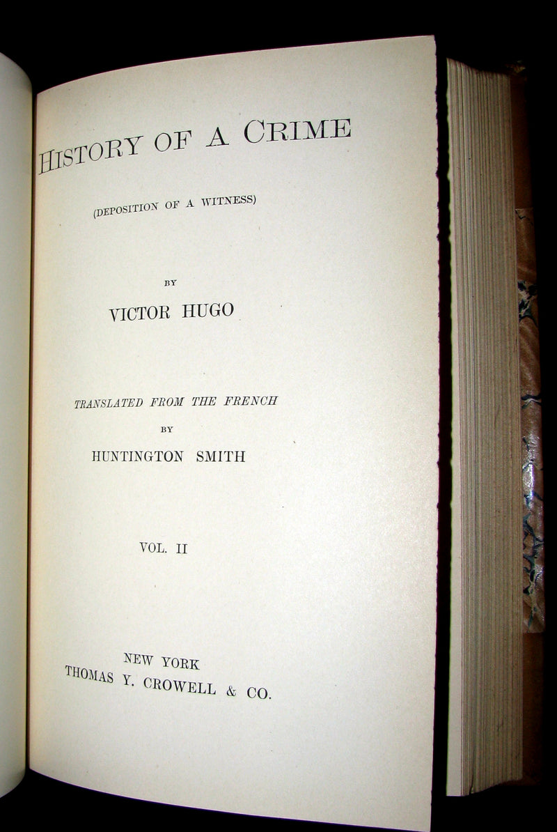 1888 Rare Victorian Book set - Victor Hugo Works - Notre-Dame, Les Miserables, etc.