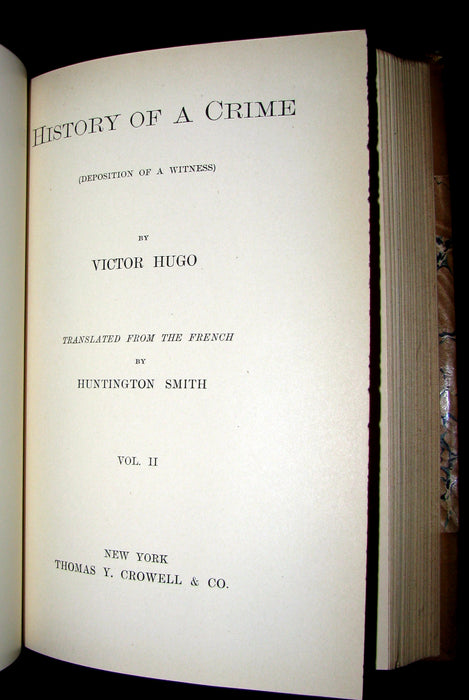 1888 Rare Victorian Book set - Victor Hugo Works - Notre-Dame, Les Miserables, etc.