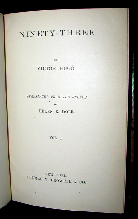 1888 Rare Victorian Book set - Victor Hugo Works - Notre-Dame, Les Miserables, etc.