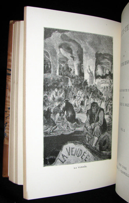 1888 Rare Victorian Book set - Victor Hugo Works - Notre-Dame, Les Miserables, etc.