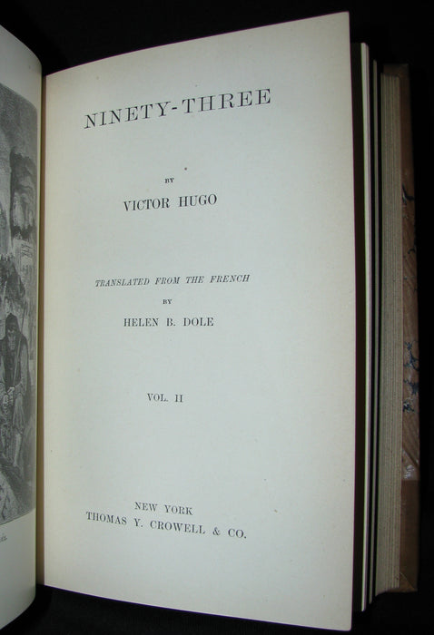 1888 Rare Victorian Book set - Victor Hugo Works - Notre-Dame, Les Miserables, etc.