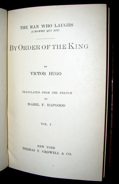 1888 Rare Victorian Book set - Victor Hugo Works - Notre-Dame, Les Miserables, etc.