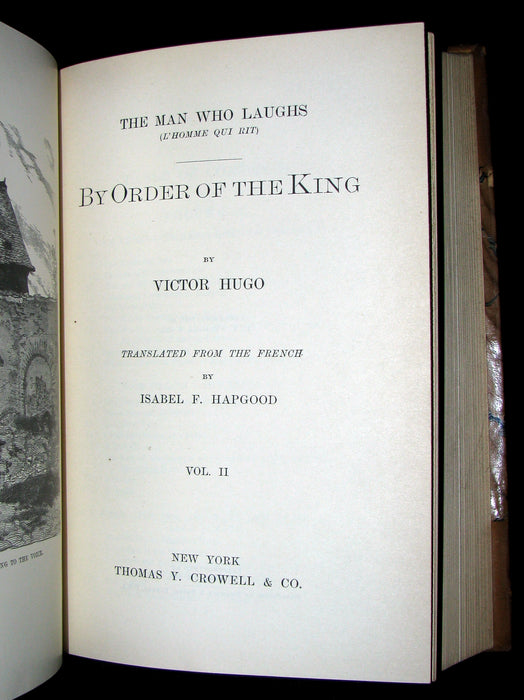 1888 Rare Victorian Book set - Victor Hugo Works - Notre-Dame, Les Miserables, etc.