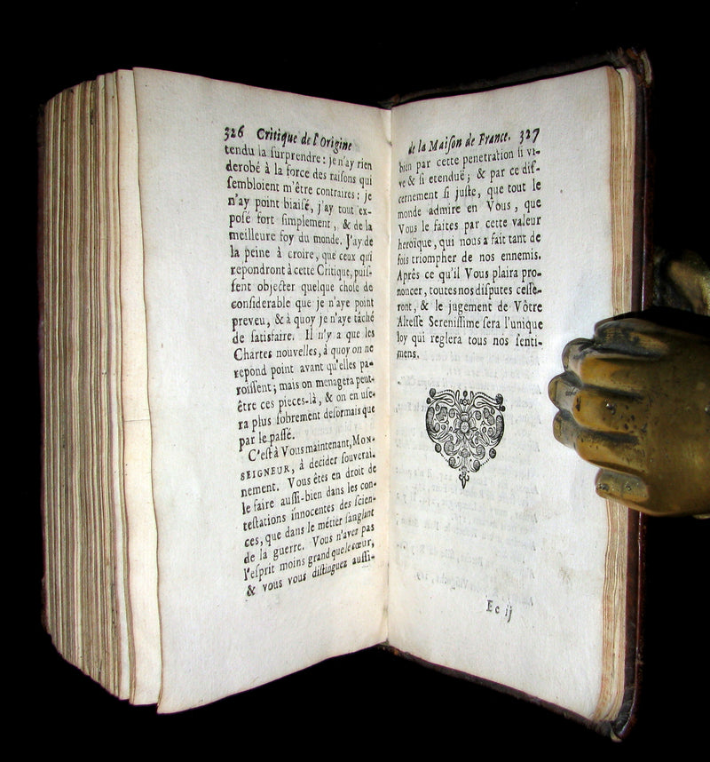 1683 Scarce French Book -La Critique De L'origine De L'auguste Maison De France. Roy Pepin & Hugues de Capet.