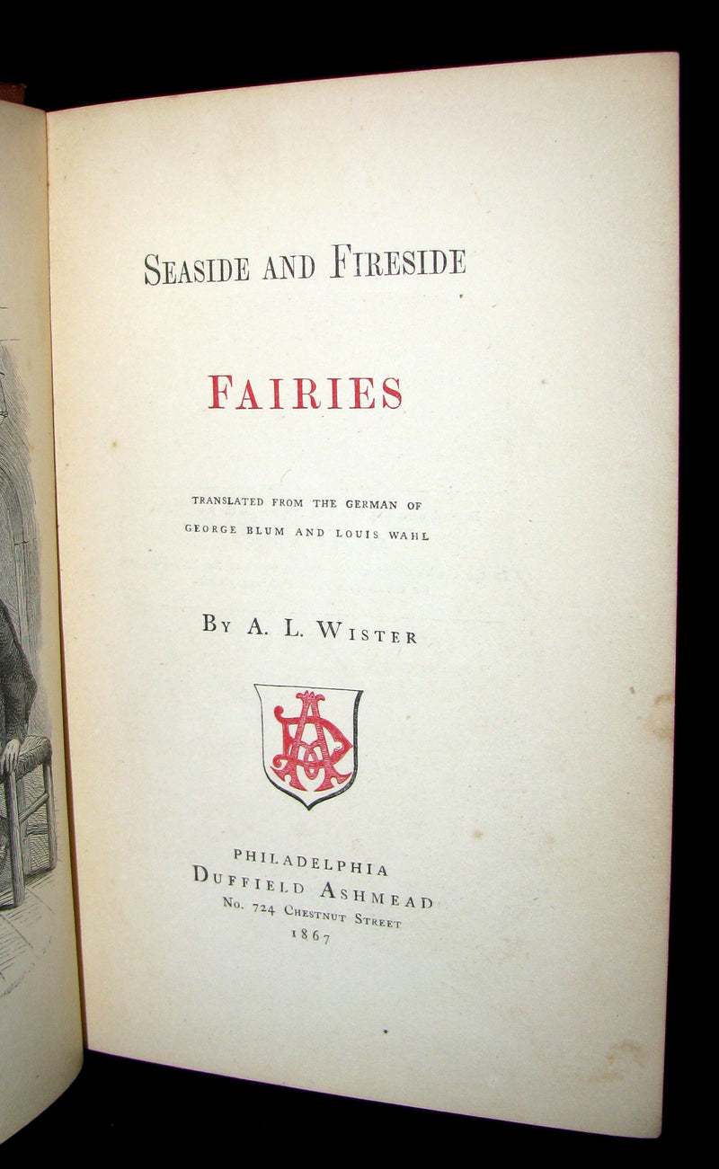 1867 Scarce Victorian Book ~ Seaside and Fireside FAIRIES by Annis Lee Wister. Illustrated.