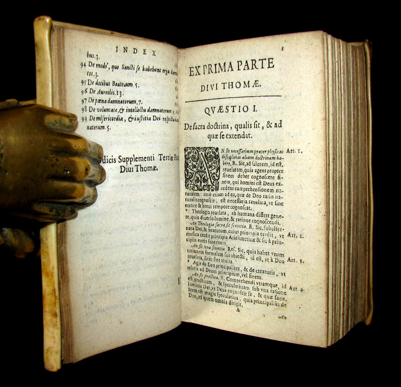 1661 Rare Vellum Book - Saint Thomas Aquinas ' Theologicae Summae Compendium.