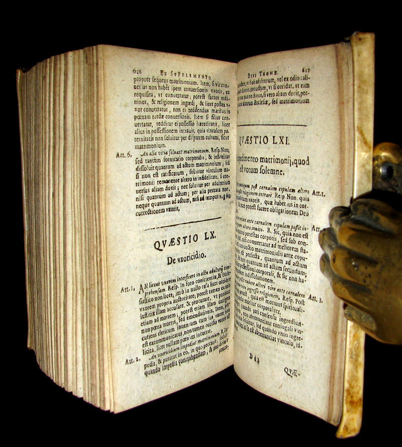 1661 Rare Vellum Book - Saint Thomas Aquinas ' Theologicae Summae Compendium.
