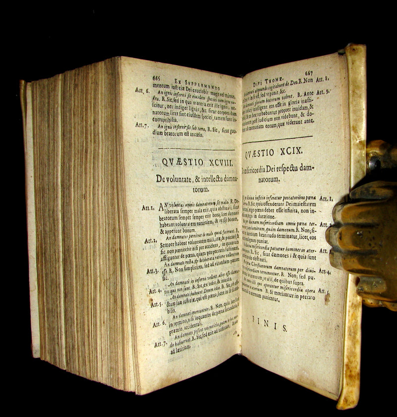 1661 Rare Vellum Book - Saint Thomas Aquinas ' Theologicae Summae Compendium.
