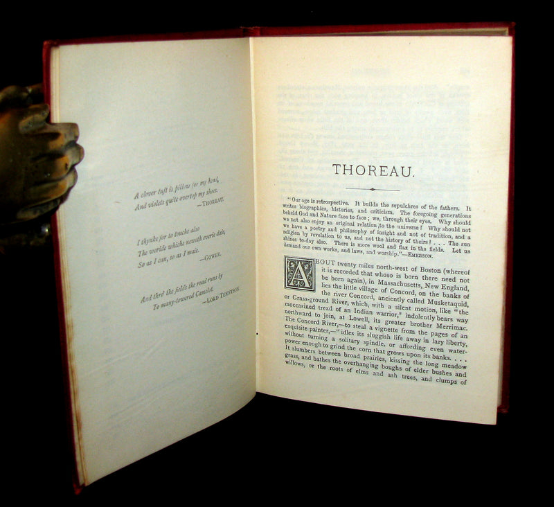 1888 Rare Victorian Book - WALDEN by Henry David Thoreau  with an introductory note by Will H Dircks