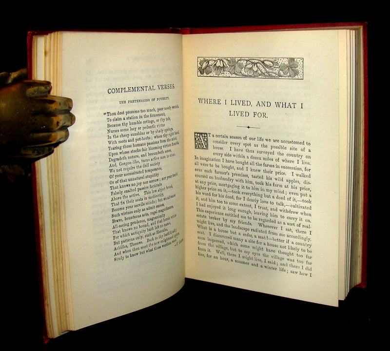 1888 Rare Victorian Book - WALDEN by Henry David Thoreau  with an introductory note by Will H Dircks