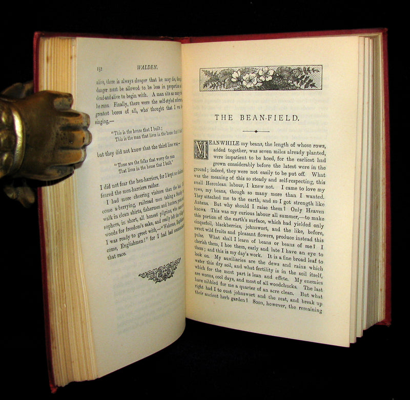 1888 Rare Victorian Book - WALDEN by Henry David Thoreau  with an introductory note by Will H Dircks