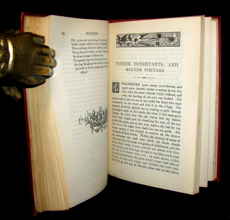 1888 Rare Victorian Book - WALDEN by Henry David Thoreau  with an introductory note by Will H Dircks