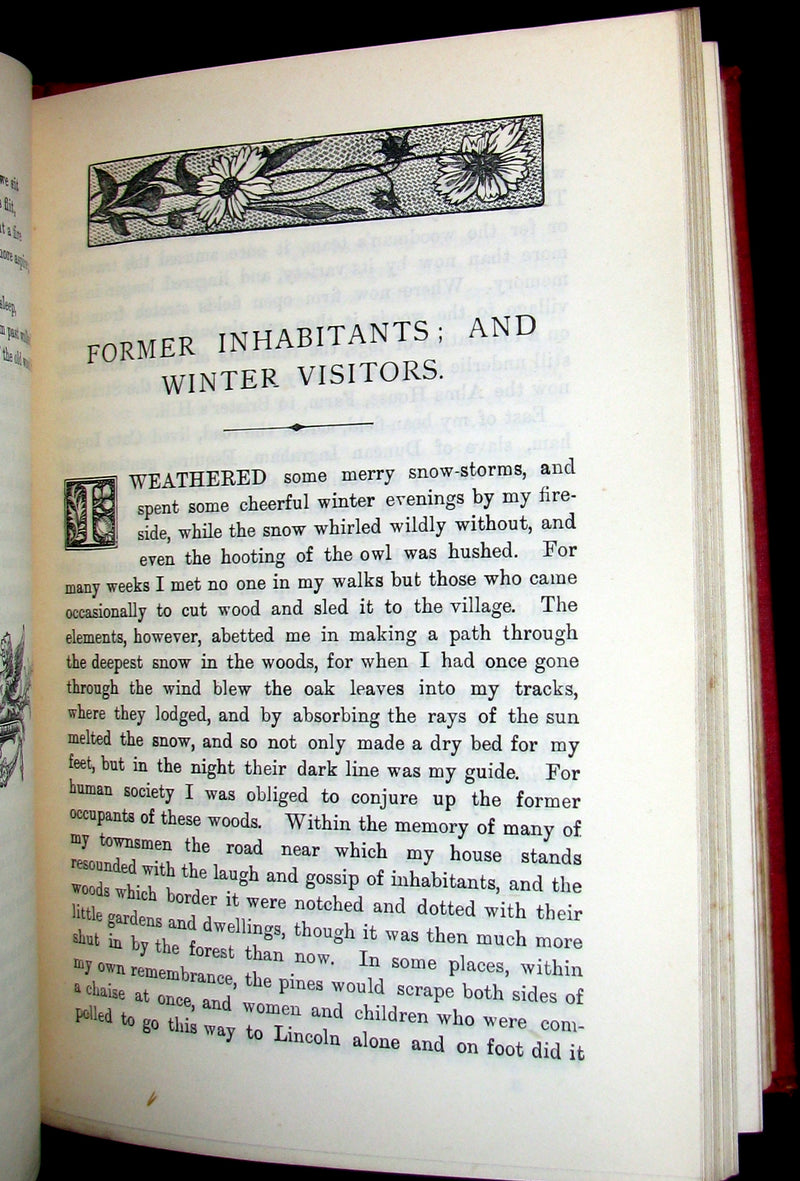 1888 Rare Victorian Book - WALDEN by Henry David Thoreau  with an introductory note by Will H Dircks