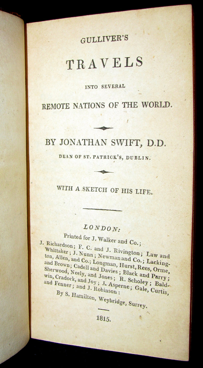 1815 Rare Book - Gulliver's Travels Into Several Remote Nations of the World. Jonathan Swift.